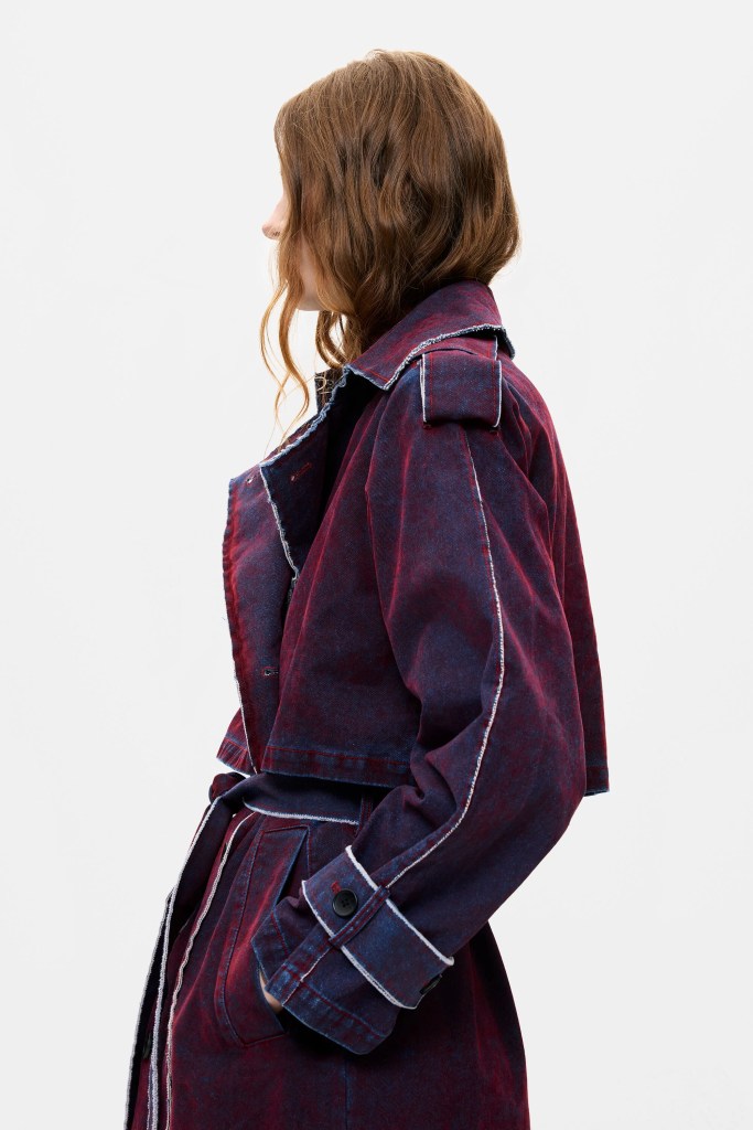 Desigual Velvetty burgundy cotton trench coat Fall 2026