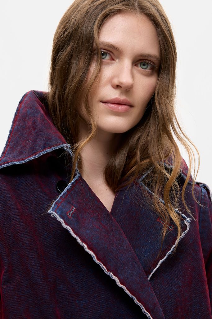 Desigual Velvetty burgundy cotton trench coat Fall 2026