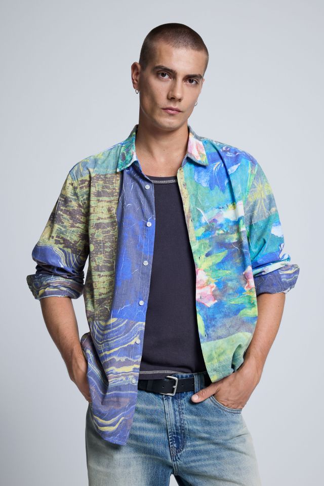 Desigual BLUE MIX print shirt Fall 2026